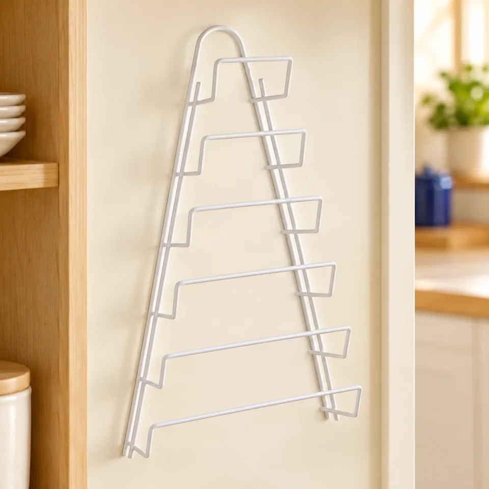 Metaltex Kiwi — porte-couvercles — Illustration du rangement vide ; vaisselle, bocaux et accessoires de démonstration non fournis.
