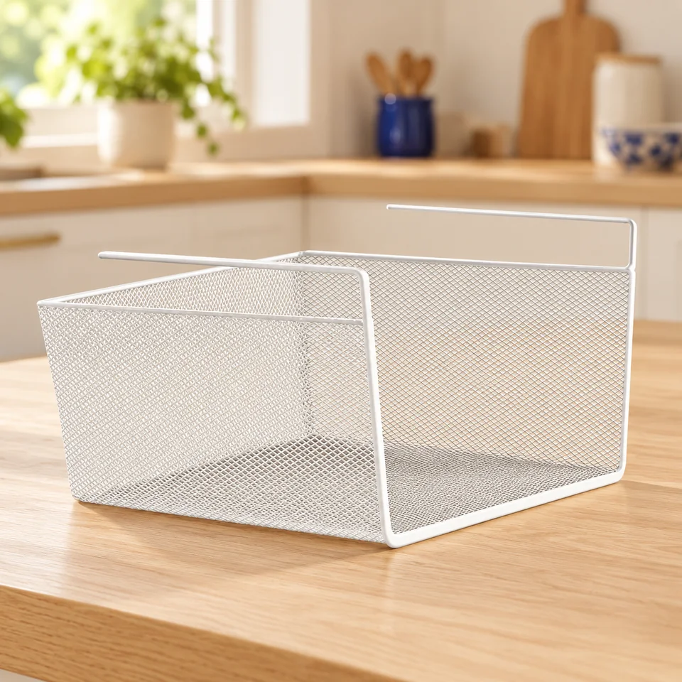 Rayen — panier sous étagère — Illustration du rangement vide ; vaisselle, bocaux et accessoires de démonstration non fournis.
