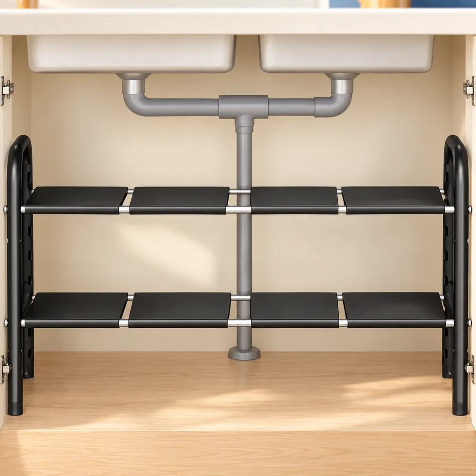 VexNook — étagère à huit panneaux — Illustration du rangement vide, comparée à la référence exacte ; accessoires de démonstration non inclus.